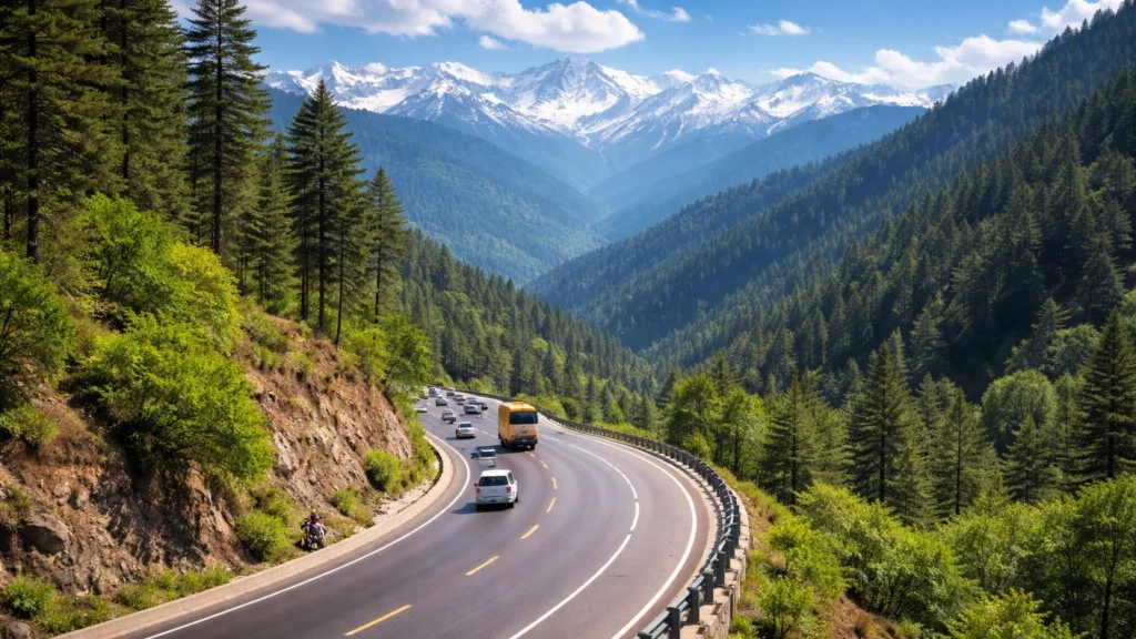 हिमाचल प्रदेश के पहाड़ी क्षेत्र से गुजरता नेशनल हाईवे, जिसके कुछ हिस्सों का रखरखाव अब राज्य सरकार का पीडब्ल्यूडी करेगा